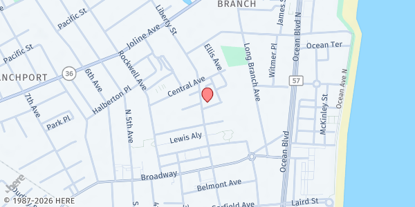 Map showing Meal At Noon at 93 Liberty Street, Long Branch, NJ