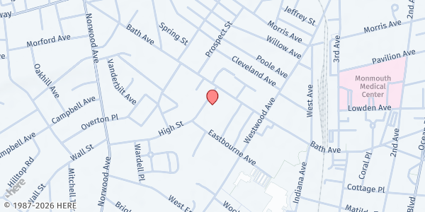 Map showing St James Episcopal Church - Food Pantry at 499 Bath Ave, Long Branch, NJ