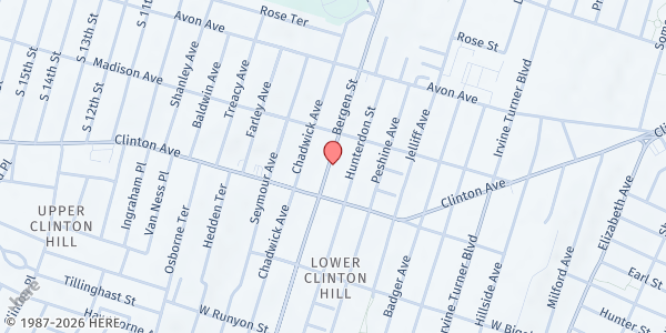 Map showing Calvary Touch of God Church at 636-638 Bergen Street, Lower Clinton Hill, NJ