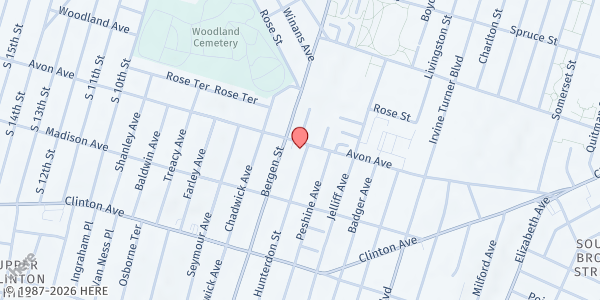 Map showing Kidz at Play Recreation CS II at 176 Avon Avenue, Lower Clinton Hill, NJ