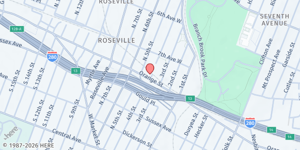 Map showing Renaissance Community Center at 441 Orange Street, Lower Roseville, NJ