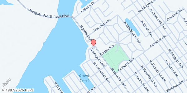 Map showing Jewish Family Service - Margate at 607 North Jerome Avenue, Margate City, NJ
