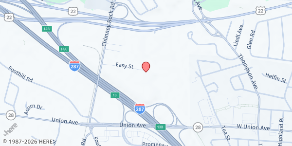 Map showing Food Bank Network of Somerset County - Main Pantry at 7E Easy Street, Martinsville, NJ