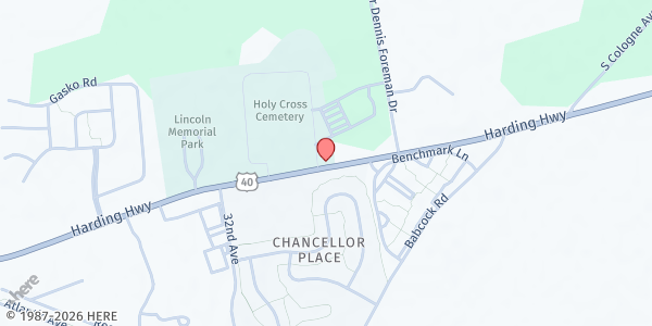 Map showing St. Vincent Depaul Parish Food Pantry-Mays Landing at 5021 HARDING HWY, MAYS LANDING, NJ