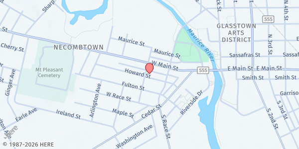 Map showing Help & Hope Ministries at 216 Howard Street, Millville, NJ