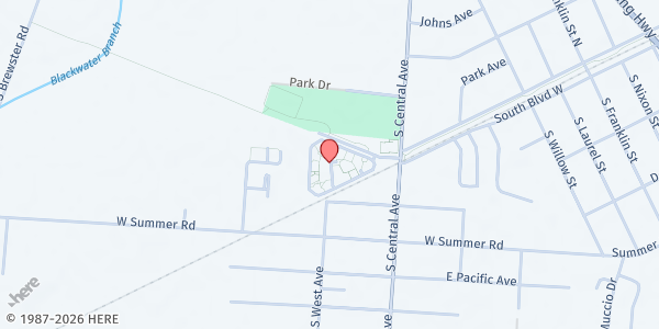 Map showing Salvation Army-Buena at 604 CENTRAL AVENUE, MINOTOLA, NJ