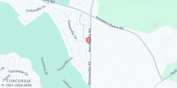 Map showing Jewish Family & Vocational Service - Concordia at 1600 Perrineville Rd., Suite 52, Monroe Township, NJ