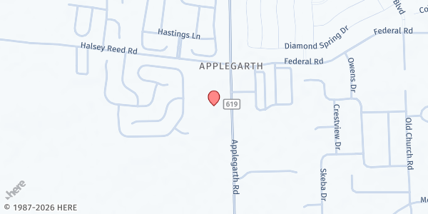 Map showing MONROE TOWNSHIP OFFICE ON AGING at 12 Halsey Reed Road, Monroe Township, NJ