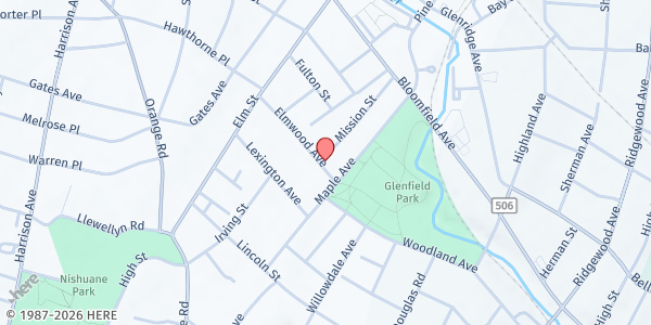 Map showing Grace Pointe Seventh-Day Adventist Church at 15 Elmwood Avenue, Montclair, NJ