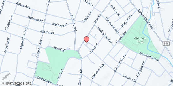 Map showing St. Paul Baptist Church at 119 Elm Street, Montclair, NJ
