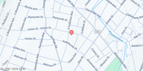 Map showing Toni's Kitchen at 73 South Fullerton Avenue, Montclair, NJ