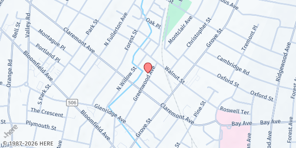 Map showing Trinity Temple Community Development Center at 115 Greenwood Ave, Montclair, NJ
