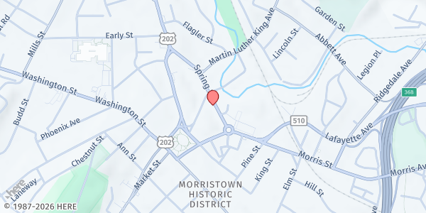 Map showing Table of Hope at 59 Spring Street, Morristown, NJ
