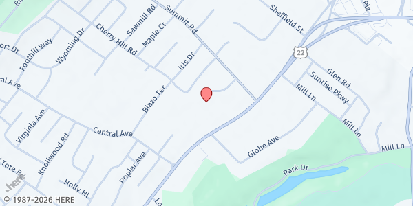 Map showing Cooperative Counseling Services - Mountainside at 1139 Spruce Drive, Mountainside, NJ