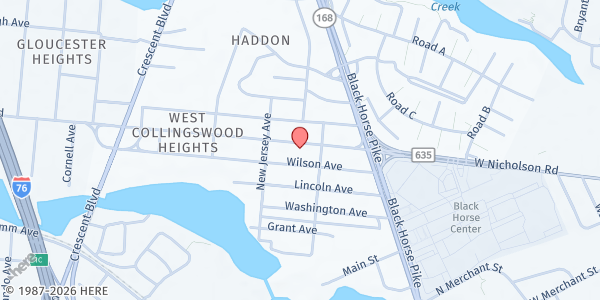 Map showing Calvary Baptist Church at 117 Nicholson Rd., Mt. Ephraim, NJ