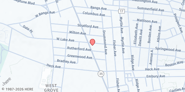 Map showing Jane Booker Pediatric at 1828 West Lake Avenue, Neptune City, NJ