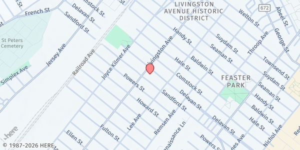 Map showing Central Jersey Diaper Bank Office at 222 Livingston Avenue, New Brunswick, NJ