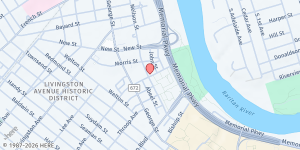 Map showing Elijah's Promise at 18 Neilson Street, New Brunswick, NJ