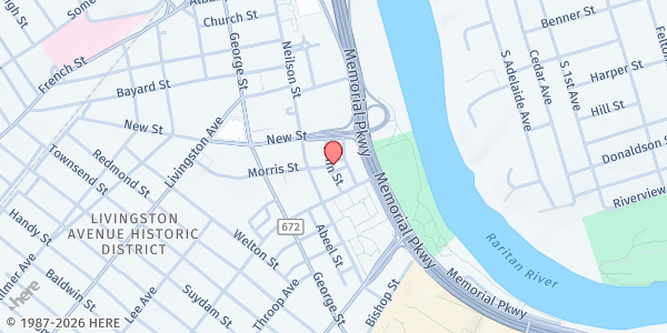 Map showing Youth Advocate Programs - New Brunswick at 15 John Street, New Brunswick, NJ