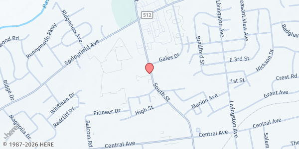 Map showing Our Lady of Peace Church at 111 South St., New Providence, NJ