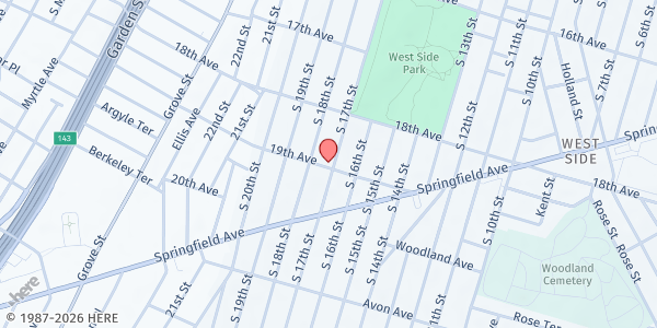 Map showing Allen Village Cdc at 56 19th Avenue, Newark, NJ