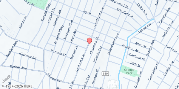 Map showing Berean Seventh Day Adventist Church at 828 Sanford Ave., Newark, NJ