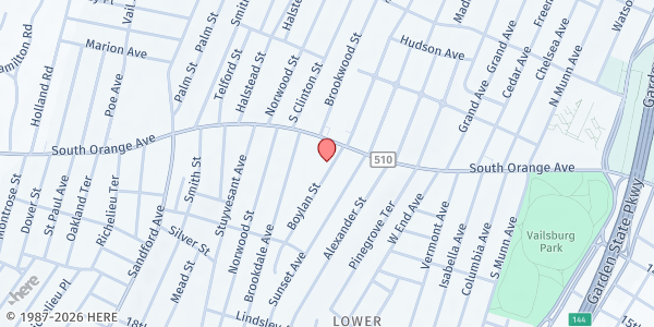 Map showing Boylan Recreation Center at 890 South Orange Avenue, Newark, NJ
