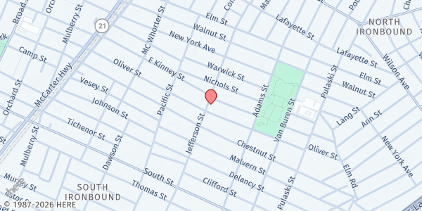 Map showing Chances @ MCC Ministry at 242 Jefferson Street, Newark, NJ
