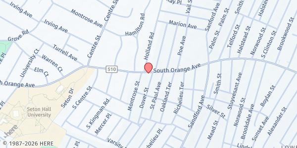 Map showing Eben-Ezer Food Pantry at 1152 S. Orange Ave., Newark, NJ