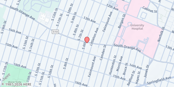 Map showing Habitat for Humanity Newark at 298 S Orange Ave, Newark, NJ