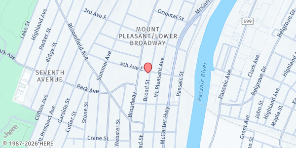Map showing Help and Reconciliation Ministry & Bible Training at 50 4th Ave., Newark, NJ