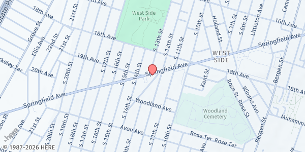 Map showing House of Mercy Mission at 573 Springfield Ave, Newark, NJ