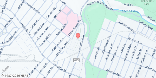Map showing Love of Jesus Family Church of Hawthorne at 4 North Hawthorne Lane, Newark, NJ