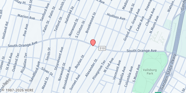 Map showing MARANATHA SDA CHURCH at 890 South Orange Avenue, Newark, NJ