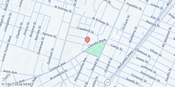 Map showing Mighty Writers Newark - South Broad Street at 59 Lincoln Park, Newark, NJ