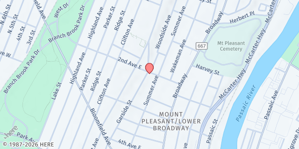 Map showing Newark Spanish 7th Day Adventist at 58 2nd Avenue, Newark, NJ