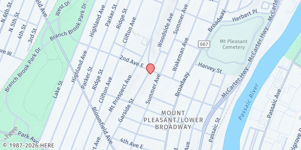 Map showing Newark Spanish SDA Church at 58 2nd Avenue, Newark, NJ