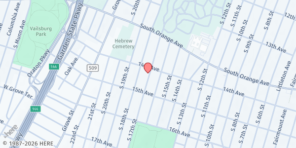 Map showing Popular Foundation for Community Development at 469-471 South 17th Street, Newark, NJ