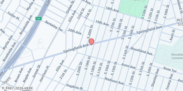 Map showing Salvation Army - Newark Westside at 699 Springfield Avenue, Newark, NJ