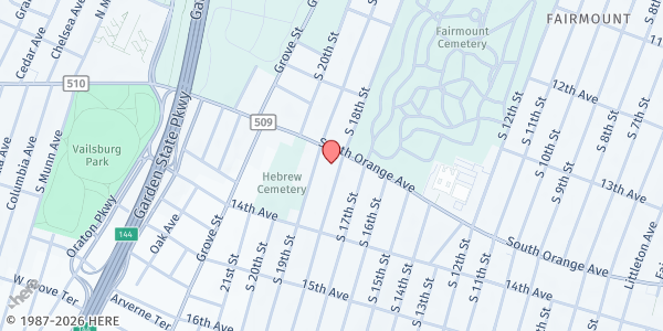 Map showing United Community Corporation at 409 S 18th St, Newark, NJ