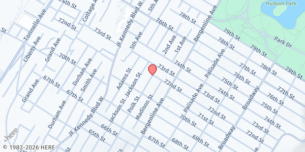 Map showing Polk Street at Polk Street, North Bergen, NJ