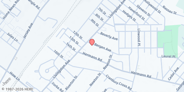 Map showing The Center for Great Expectations at 984 Bergen Avenue, North Brunswick Township, NJ