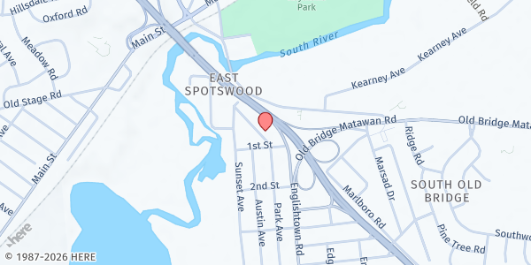 Map showing Grace Christian Fellowship Ministries at 40 Madison Avenue, Old Bridge, NJ