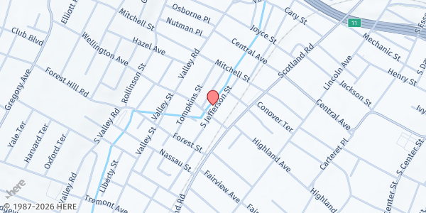 Map showing Interfaith Food Pantry of The Oranges at 357 South Jefferson Street, Orange, NJ