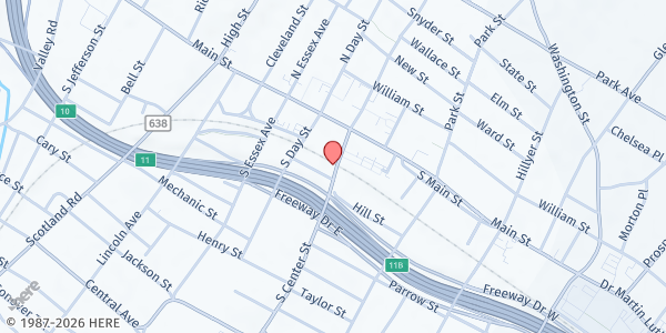 Map showing Meeting Essential Needs With Dignity (Mend) at 50 South Center Street, Orange, NJ