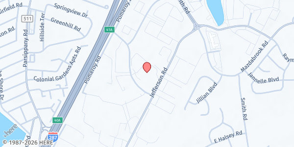 Map showing Table of Hope at Liquid Church at 299 Webro Road, Parsippany, NJ