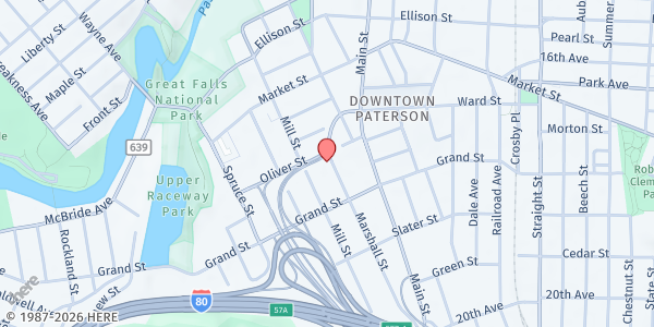 Map showing Hana Mission Inc - Main Location at 10 Marshall Street, Paterson, NJ