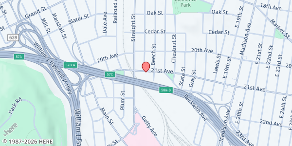 Map showing Harvest Outreach Ministry at 204-208 21st Ave, Paterson, NJ
