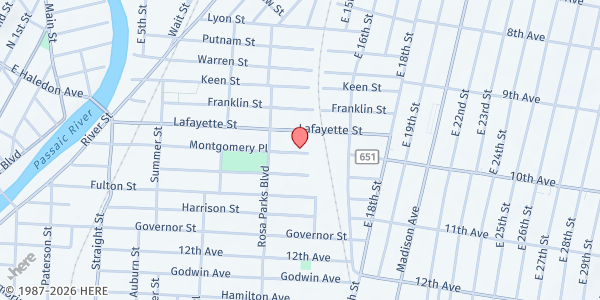 Map showing Jump Start at 197 Montgomery Street, Paterson, NJ