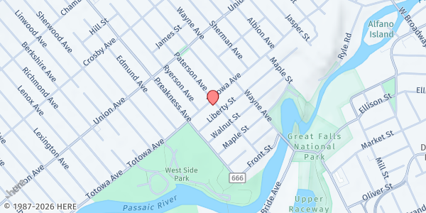 Map showing New Birth UMC Pantry at 316 Totowa Avenue, Paterson, NJ